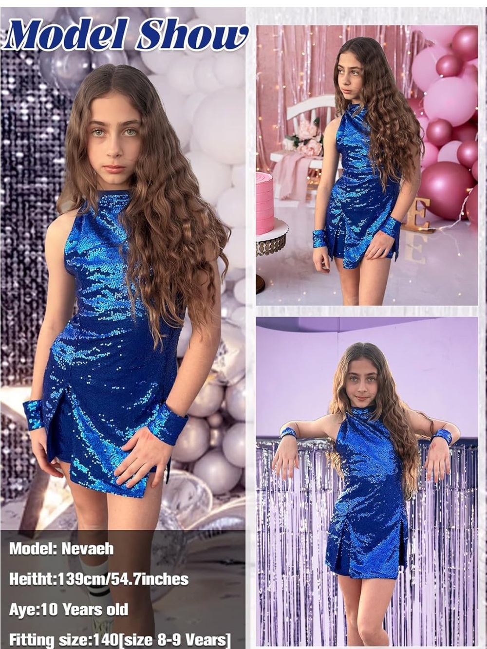Kids Blue Sequin dress